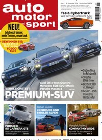 Titelbild der Ausgabe 1/2025 von auto motor und sport. Diese Zeitschrift und viele weitere Automagazine und Motorradzeitschriften als Abo oder epaper bei United Kiosk online kaufen.