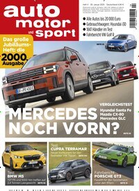 Titelbild der Ausgabe 4/2025 von auto motor und sport. Diese Zeitschrift und viele weitere Automagazine und Motorradzeitschriften als Abo oder epaper bei United Kiosk online kaufen.