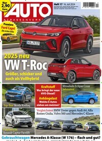 Titelbild der Ausgabe 17/2024 von Auto Straßenverkehr. Diese Zeitschrift und viele weitere Automagazine und Motorradzeitschriften als Abo oder epaper bei United Kiosk online kaufen.