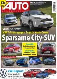 Titelbild der Ausgabe 26/2024 von Auto Straßenverkehr. Diese Zeitschrift und viele weitere Automagazine und Motorradzeitschriften als Abo oder epaper bei United Kiosk online kaufen.