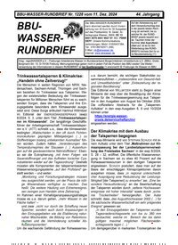 Titelbild der Ausgabe 228/2024 von BBU-Wasser Rundbrief. Diese Zeitschrift und viele weitere Naturzeitschriften, Landwirtschaftszeitungen und Umweltmagazine als Abo oder epaper bei United Kiosk online kaufen.