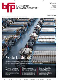 Titelbild der Ausgabe 5/2024 von bfp fuhrpark + management. Diese Zeitschrift und viele weitere Businessmagazine als Abo oder epaper bei United Kiosk online kaufen.