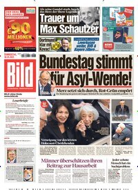 Titelbild der Ausgabe 25/2025 von BILD. Diese Zeitschrift und viele weitere Zeitungsabos als Abo oder epaper bei United Kiosk online kaufen.