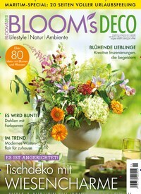 Titelbild der Ausgabe 4/2024 von Blooms Deco. Diese Zeitschrift und viele weitere Gartenzeitschriften und Wohnzeitschriften als Abo oder epaper bei United Kiosk online kaufen.