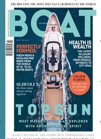 Titelbild der Ausgabe 2/2025 von Boat International. Diese Zeitschrift und viele weitere Sportmagazine als Abo oder epaper bei United Kiosk online kaufen.