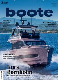 Titelbild der Ausgabe 2/2025 von boote. Diese Zeitschrift und viele weitere Sportmagazine als Abo oder epaper bei United Kiosk online kaufen.