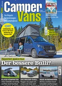 Titelbild der Ausgabe 1/2025 von Camper Vans. Diese Zeitschrift und viele weitere Automagazine und Motorradzeitschriften als Abo oder epaper bei United Kiosk online kaufen.