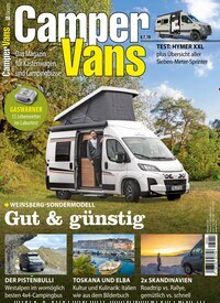 Titelbild der Ausgabe 2/2025 von Camper Vans. Diese Zeitschrift und viele weitere Automagazine und Motorradzeitschriften als Abo oder epaper bei United Kiosk online kaufen.