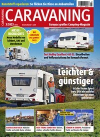 Titelbild der Ausgabe 3/2025 von Caravaning. Diese Zeitschrift und viele weitere Automagazine und Motorradzeitschriften als Abo oder epaper bei United Kiosk online kaufen.