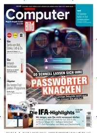 Titelbild der Ausgabe 19/2024 von Computer Bild. Diese Zeitschrift und viele weitere Computerzeitschriften, Tabletmagazine und Smartphonemagazine als Abo oder epaper bei United Kiosk online kaufen.