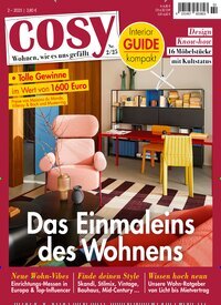 Titelbild der Ausgabe 2/2025 von Cosy. Diese Zeitschrift und viele weitere Frauenzeitschriften als Abo oder epaper bei United Kiosk online kaufen.