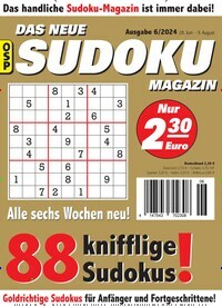 Titelbild der Ausgabe 6/2024 von Das neue Sudoku Magazin. Diese Zeitschrift und viele weitere Groschenromane und Rätselhefte als Abo oder epaper bei United Kiosk online kaufen.