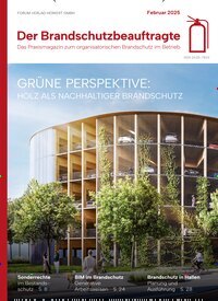 Titelbild der Ausgabe 2/2025 von Der Brandschutzbeauftragte. Diese Zeitschrift und viele weitere Jurazeitschriften und Zeitschriften für Verwaltung als Abo oder epaper bei United Kiosk online kaufen.