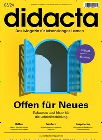 Titelbild der Ausgabe 3/2024 von didacta. Diese Zeitschrift und viele weitere Elternzeitschriften und Tierzeitschriften als Abo oder epaper bei United Kiosk online kaufen.