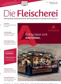 Titelbild der Ausgabe 2/2025 von Die Fleischerei. Diese Zeitschrift und viele weitere Gastronomiezeitschriften, Fashionmagazine, Beautymagazine als Abo oder epaper bei United Kiosk online kaufen.