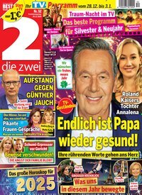 Titelbild der Ausgabe 52/2024 von die zwei. Diese Zeitschrift und viele weitere Programmzeitschriften als Abo oder epaper bei United Kiosk online kaufen.