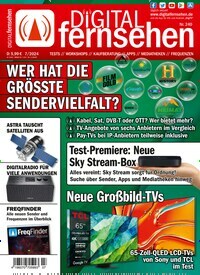 Titelbild der Ausgabe 7/2024 von Digital Fernsehen. Diese Zeitschrift und viele weitere Audiomagazine, Filmmagazine und Fotozeitschriften als Abo oder epaper bei United Kiosk online kaufen.