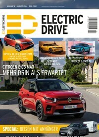 Titelbild der Ausgabe 4/2024 von Electric Drive. Diese Zeitschrift und viele weitere Automagazine und Motorradzeitschriften als Abo oder epaper bei United Kiosk online kaufen.