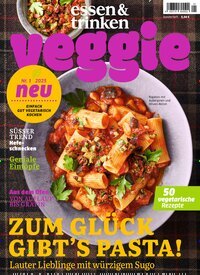 Titelbild der Ausgabe 1/2025 von essen & trinken Veggie. Diese Zeitschrift und viele weitere Kochzeitschriften und Backzeitschriften als Abo oder epaper bei United Kiosk online kaufen.