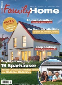 Titelbild der Ausgabe 8/2024 von FamilyHome. Diese Zeitschrift und viele weitere Gartenzeitschriften und Wohnzeitschriften als Abo oder epaper bei United Kiosk online kaufen.