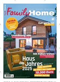 Titelbild der Ausgabe 12/2024 von FamilyHome. Diese Zeitschrift und viele weitere Gartenzeitschriften und Wohnzeitschriften als Abo oder epaper bei United Kiosk online kaufen.