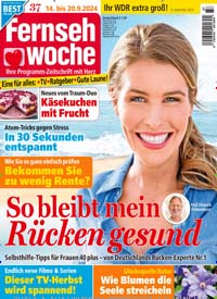 Titelbild der Ausgabe 37/2024 von Fernsehwoche. Diese Zeitschrift und viele weitere Programmzeitschriften als Abo oder epaper bei United Kiosk online kaufen.