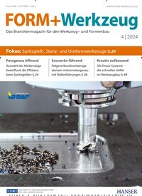 Titelbild der Ausgabe 4/2024 von FORM + Werkzeug. Diese Zeitschrift und viele weitere Industriemagazine und Handwerkmagazine als Abo oder epaper bei United Kiosk online kaufen.