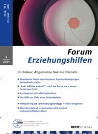 Titelbild der Ausgabe 5/2024 von Forum Erziehungshilfen. Diese Zeitschrift und viele weitere Zeitschriften für Pädagogik als Abo oder epaper bei United Kiosk online kaufen.