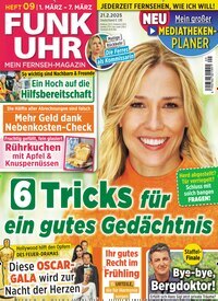 Titelbild der Ausgabe 9/2025 von Funk Uhr. Diese Zeitschrift und viele weitere Programmzeitschriften als Abo oder epaper bei United Kiosk online kaufen.