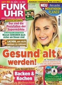 Titelbild der Ausgabe 48/2024 von Funk Uhr. Diese Zeitschrift und viele weitere Programmzeitschriften als Abo oder epaper bei United Kiosk online kaufen.