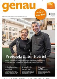 Titelbild der Ausgabe 9/2024 von genau. Diese Zeitschrift und viele weitere Architekturzeitschriften und Bauzeitschriften als Abo oder epaper bei United Kiosk online kaufen.