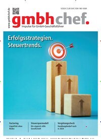 Titelbild der Ausgabe 5/2024 von gmbhchef. Diese Zeitschrift und viele weitere Businessmagazine als Abo oder epaper bei United Kiosk online kaufen.