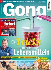 Titelbild der Ausgabe 37/2024 von Gong. Diese Zeitschrift und viele weitere Programmzeitschriften als Abo oder epaper bei United Kiosk online kaufen.