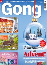 Titelbild der Ausgabe 48/2024 von Gong. Diese Zeitschrift und viele weitere Programmzeitschriften als Abo oder epaper bei United Kiosk online kaufen.