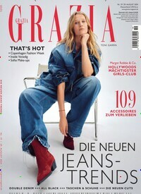 Titelbild der Ausgabe 19/2024 von Grazia. Diese Zeitschrift und viele weitere Lifestylemagazine und Peoplemagazine als Abo oder epaper bei United Kiosk online kaufen.