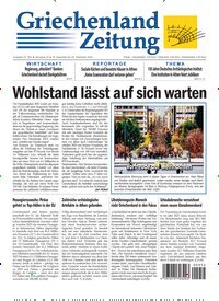 Titelbild der Ausgabe 952/2024 von Griechenland Zeitung. Diese Zeitschrift und viele weitere Zeitungsabos als Abo oder epaper bei United Kiosk online kaufen.