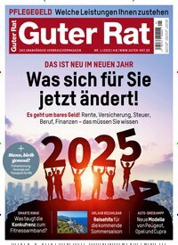 Titelbild der Ausgabe 1/2025 von Guter Rat. Diese Zeitschrift und viele weitere Wirtschaftsmagazine und Politikmagazine als Abo oder epaper bei United Kiosk online kaufen.