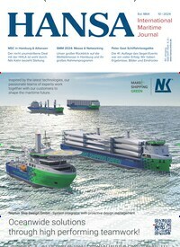 Titelbild der Ausgabe 10/2024 von Hansa. Diese Zeitschrift und viele weitere Logistikmagazine und Medienmagazine als Abo oder epaper bei United Kiosk online kaufen.