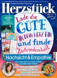 Titelbild der Ausgabe 1/2025 von Herzstück. Diese Zeitschrift und viele weitere Frauenzeitschriften als Abo oder epaper bei United Kiosk online kaufen.