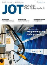 Titelbild der Ausgabe 7/2024 von JOT Journal für Oberflächentechnik. Diese Zeitschrift und viele weitere Industriemagazine und Handwerkmagazine als Abo oder epaper bei United Kiosk online kaufen.