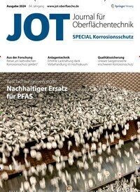 Titelbild der Ausgabe 16/2024 von JOT Journal für Oberflächentechnik Special. Diese Zeitschrift und viele weitere Industriemagazine und Handwerkmagazine als Abo oder epaper bei United Kiosk online kaufen.