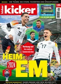 Titelbild der Ausgabe 1/2024 von kicker Sonderheft. Diese Zeitschrift und viele weitere Sportmagazine als Abo oder epaper bei United Kiosk online kaufen.