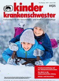 Titelbild der Ausgabe 1/2025 von Kinderkrankenschwester. Diese Zeitschrift und viele weitere Pflegezeitschriften und medizinische Fachzeitschriften als Abo oder epaper bei United Kiosk online kaufen.