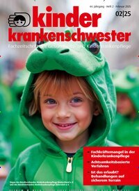 Titelbild der Ausgabe 2/2025 von Kinderkrankenschwester. Diese Zeitschrift und viele weitere Pflegezeitschriften und medizinische Fachzeitschriften als Abo oder epaper bei United Kiosk online kaufen.