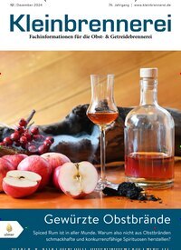 Titelbild der Ausgabe 12/2024 von Kleinbrennerei. Diese Zeitschrift und viele weitere Gastronomiezeitschriften, Fashionmagazine, Beautymagazine als Abo oder epaper bei United Kiosk online kaufen.