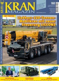 Titelbild der Ausgabe 160/2025 von Kran Magazin. Diese Zeitschrift und viele weitere Automagazine und Motorradzeitschriften als Abo oder epaper bei United Kiosk online kaufen.