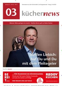 Titelbild der Ausgabe 3/2025 von KüchenNews. Diese Zeitschrift und viele weitere Architekturzeitschriften und Bauzeitschriften als Abo oder epaper bei United Kiosk online kaufen.