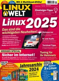 Titelbild der Ausgabe 1/2025 von LinuxWelt. Diese Zeitschrift und viele weitere Computerzeitschriften, Tabletmagazine und Smartphonemagazine als Abo oder epaper bei United Kiosk online kaufen.