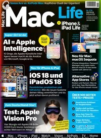 Titelbild der Ausgabe 8/2024 von Mac Life. Diese Zeitschrift und viele weitere Computerzeitschriften, Tabletmagazine und Smartphonemagazine als Abo oder epaper bei United Kiosk online kaufen.