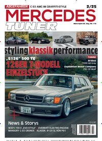 Titelbild der Ausgabe 2/2025 von Mercedes Tuner. Diese Zeitschrift und viele weitere Automagazine und Motorradzeitschriften als Abo oder epaper bei United Kiosk online kaufen.